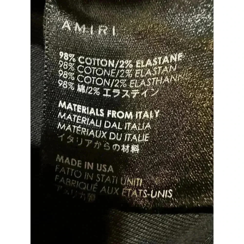 Amiri Leather Patch MX1 Distressed Jeans